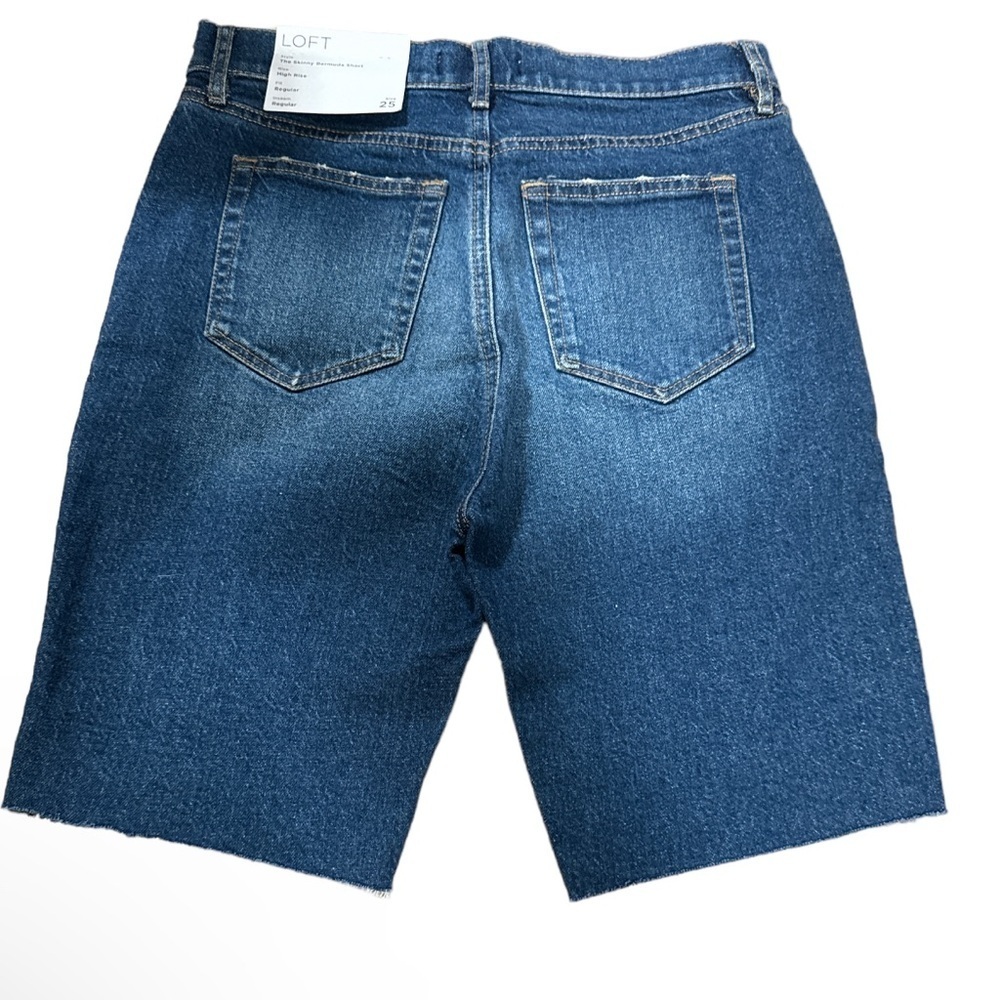 LOFT The Skinny Bermuda Short Denim High Rise Womens 25/0 nwt - Picture 2 of 5
